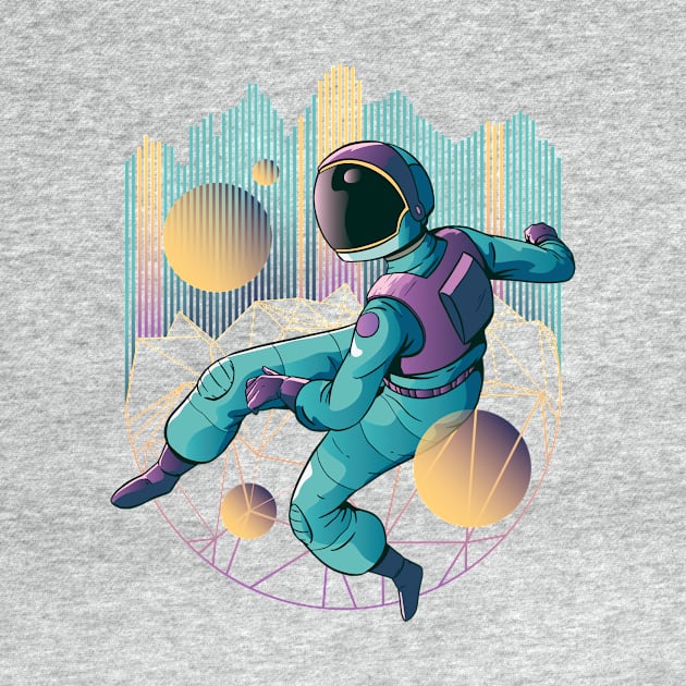 Retro Astronaut Print by Urban_Vintage